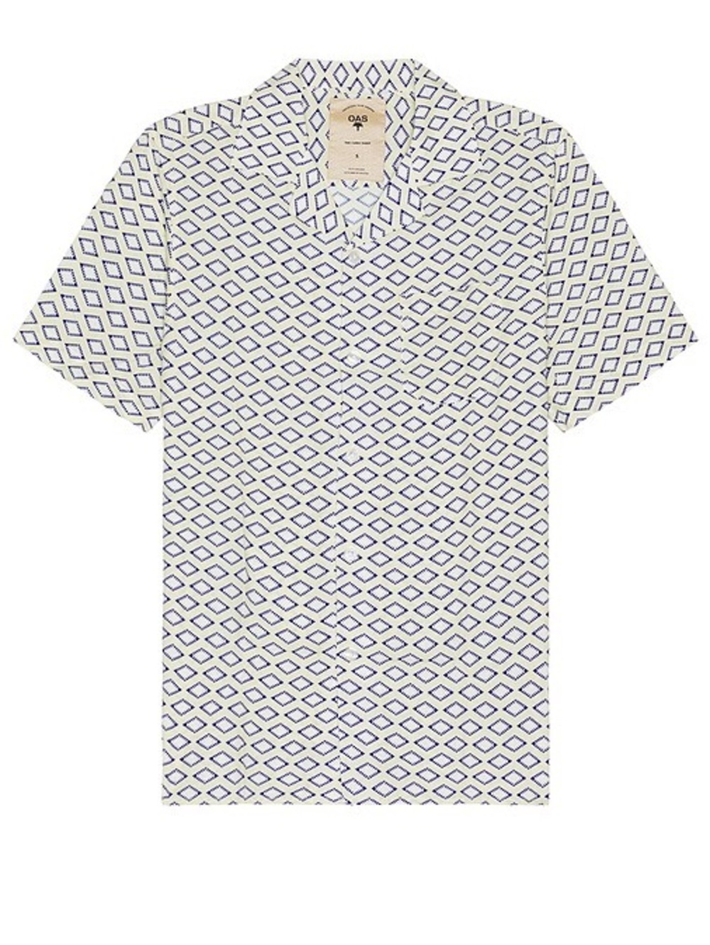 OAS La Place  Diamond Viscose The Cuba Short Sleeve Shirt Button Down Mens M